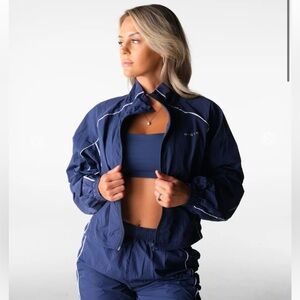 NWT NVGTN Sonic Stride Windbreaker Jacket + Pants in Navy